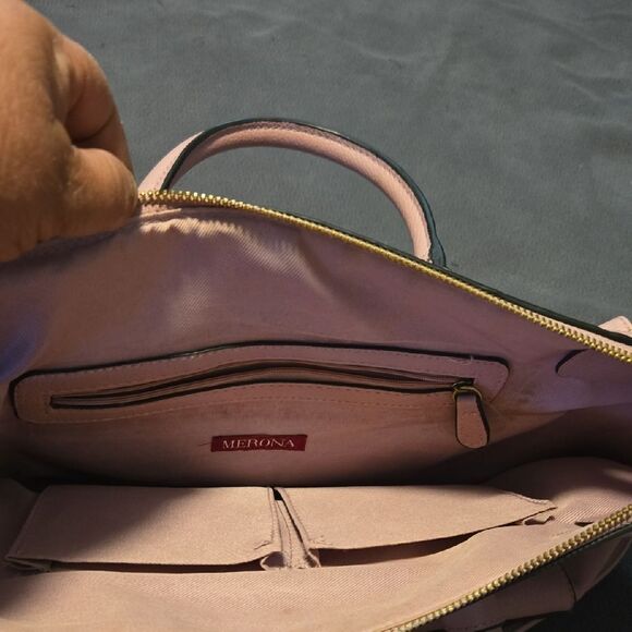 Merona Pink Shoulder Bag with Structured Design and Metal Accents - Picture 7 of 7